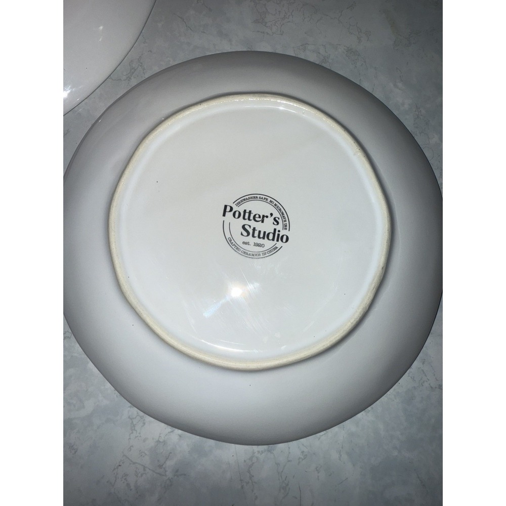 Potters Studio PINE BOUGH BRANCH AND HOLLY BERRY Ceramic Dinner and salad Plate